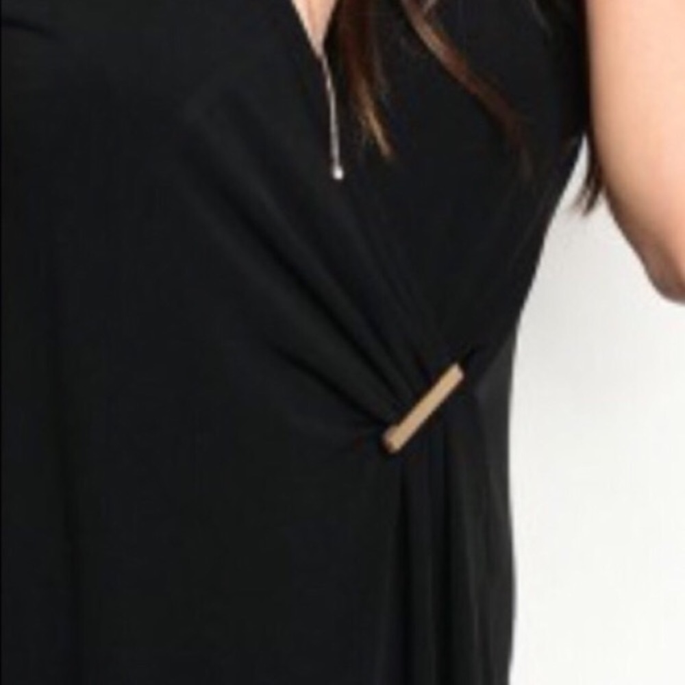 NWOT Little Black Dress Chic Faux Wrap by Gilli, size Small 4, 6 Boutique V Neck - Picture 3 of 7